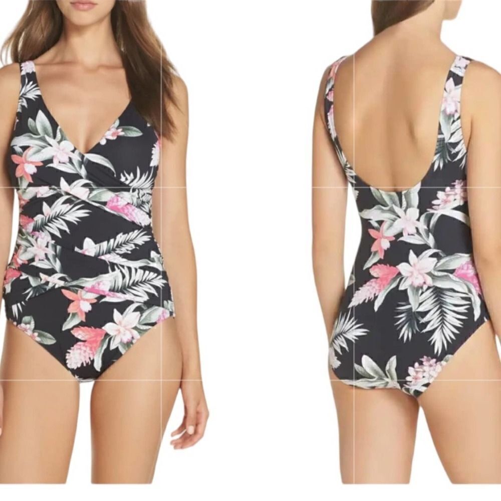 NEW Tommy Bahama Ginger Flowers Underwire Swimsuit - Size 8